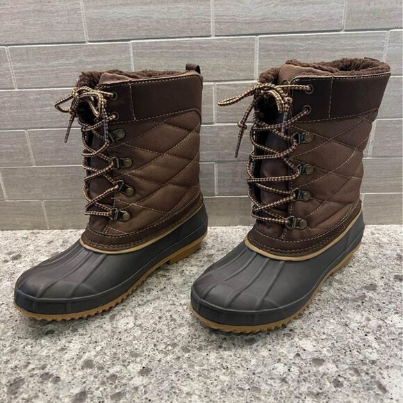 Women’s Khombu Anabel Tufted Brown‎ Snow Duck Boots-Size 6M - Picture 1 of 10